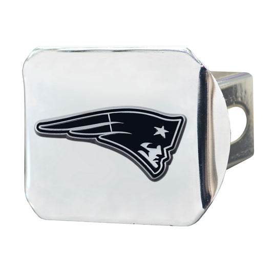 New England Patriots Chrome Metal Hitch Cover with Chrome Metal 3D Emblem