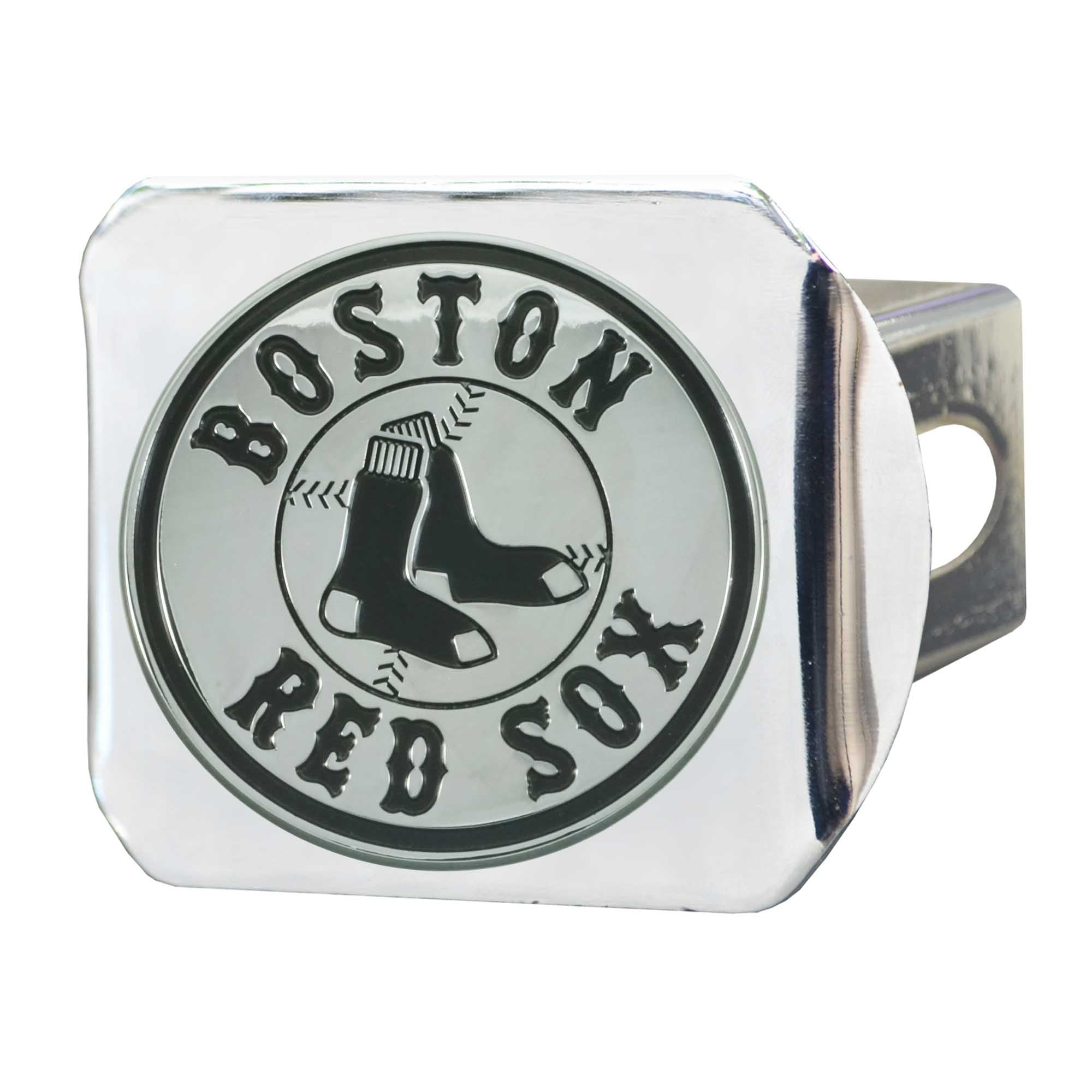 Boston Red Sox Chrome Metal Hitch Cover with Chrome Metal 3D Emblem