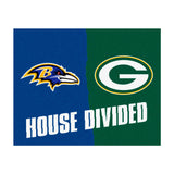 NFL House Divided - Ravens / Packers House Divided Rug - 34 in. x 42.5 in.