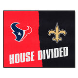 NFL House Divided - Texans / Saints House Divided Rug - 34 in. x 42.5 in.