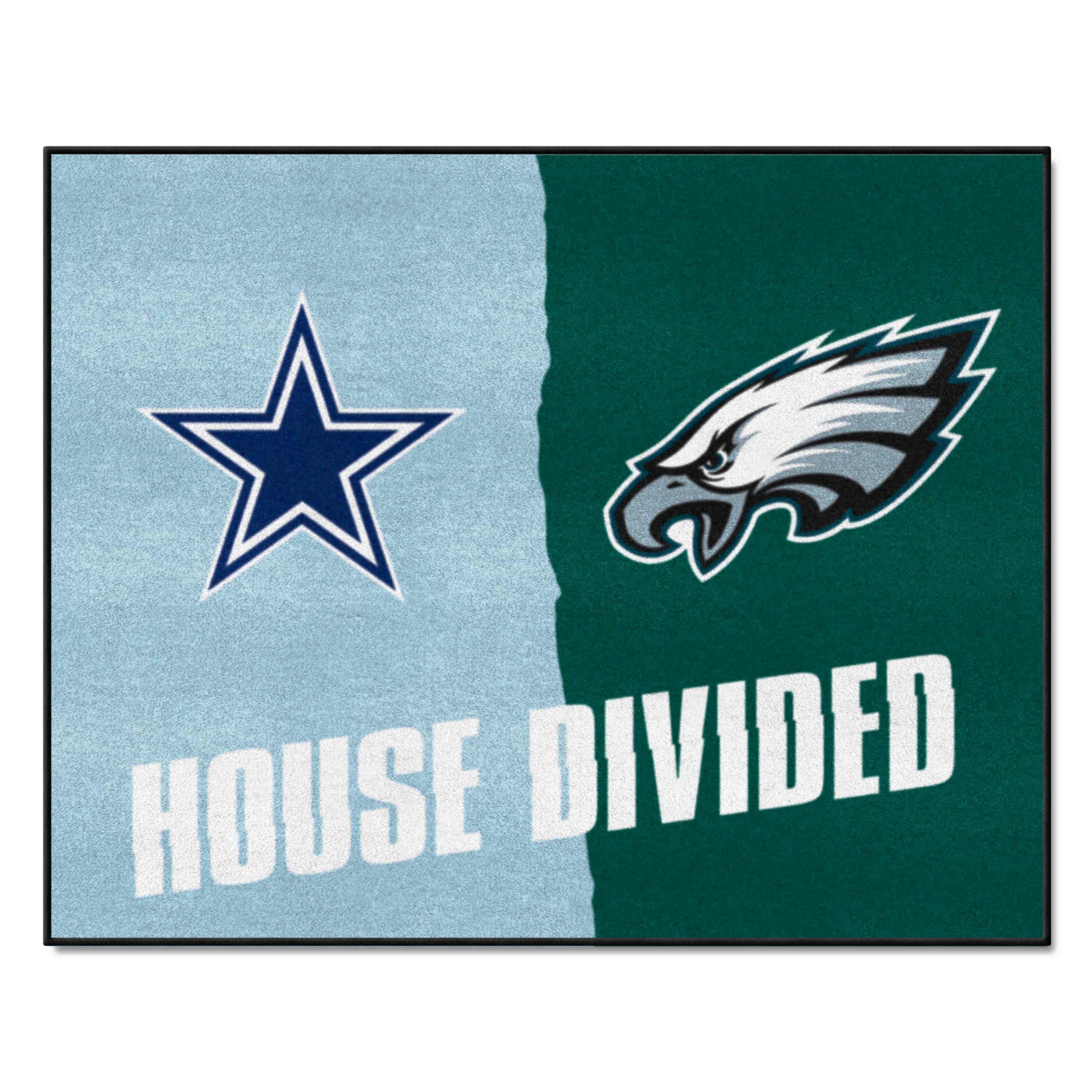 NFL House Divided - Cowboys / Eagles House Divided Rug - 34 in. x 42.5 in. - NFL House Divided - Cowboys / Eagles