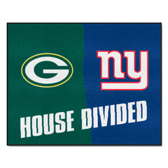 NFL House Divided - Packers / Giants House Divided Rug - 34 in. x 42.5 in. - NFL House Divided - Packers / Giants