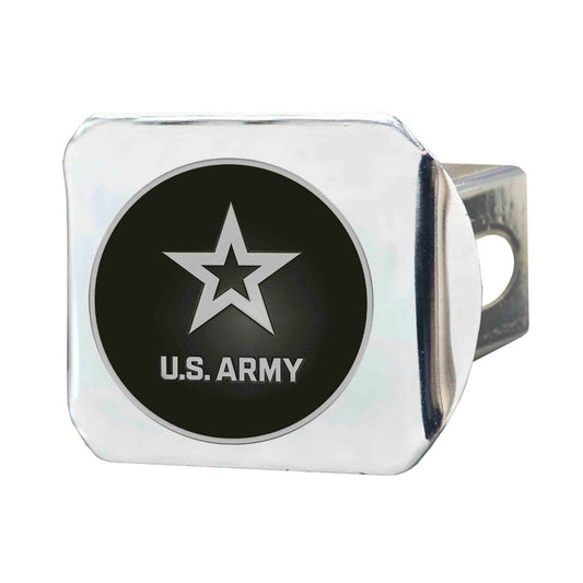 U.S. Army Chrome Metal Hitch Cover with Chrome Metal 3D Emblem