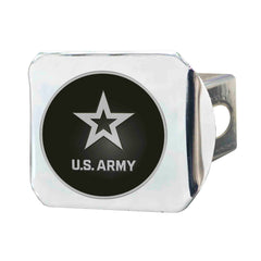 U.S. Army Chrome Metal Hitch Cover with Chrome Metal 3D Emblem