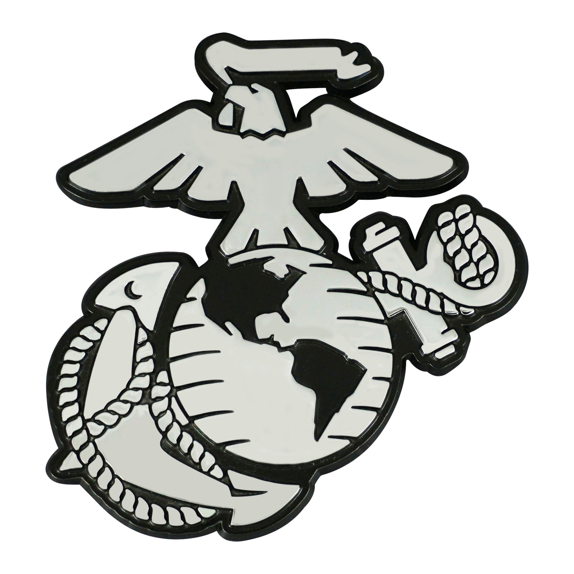 U.S. Marines 3D Chrome Metal Emblem