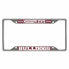 Mississippi State Bulldogs Chrome Metal License Plate Frame, 6.25in x 12.25in