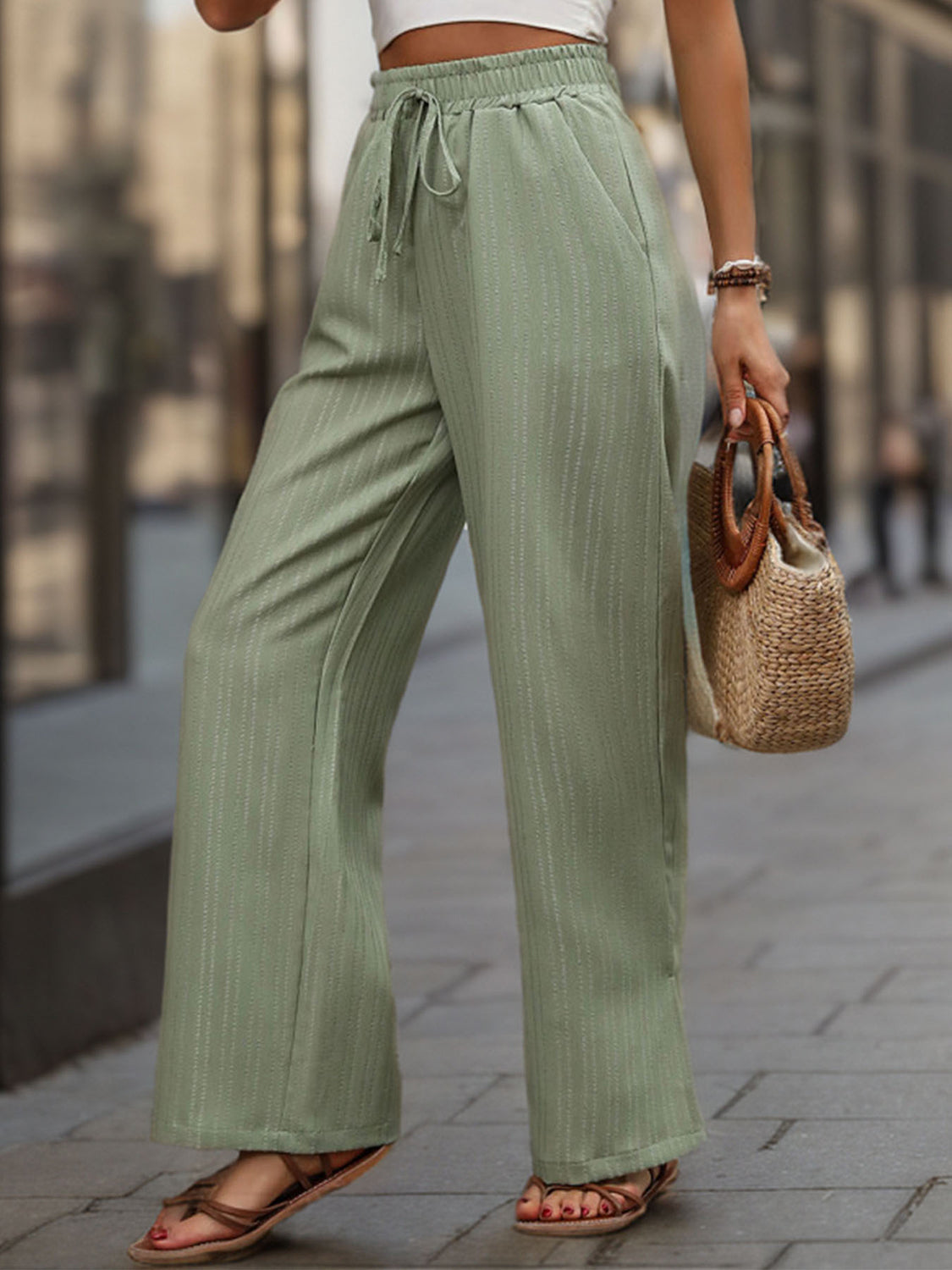 High Waist Wide Leg Pants Trendsi