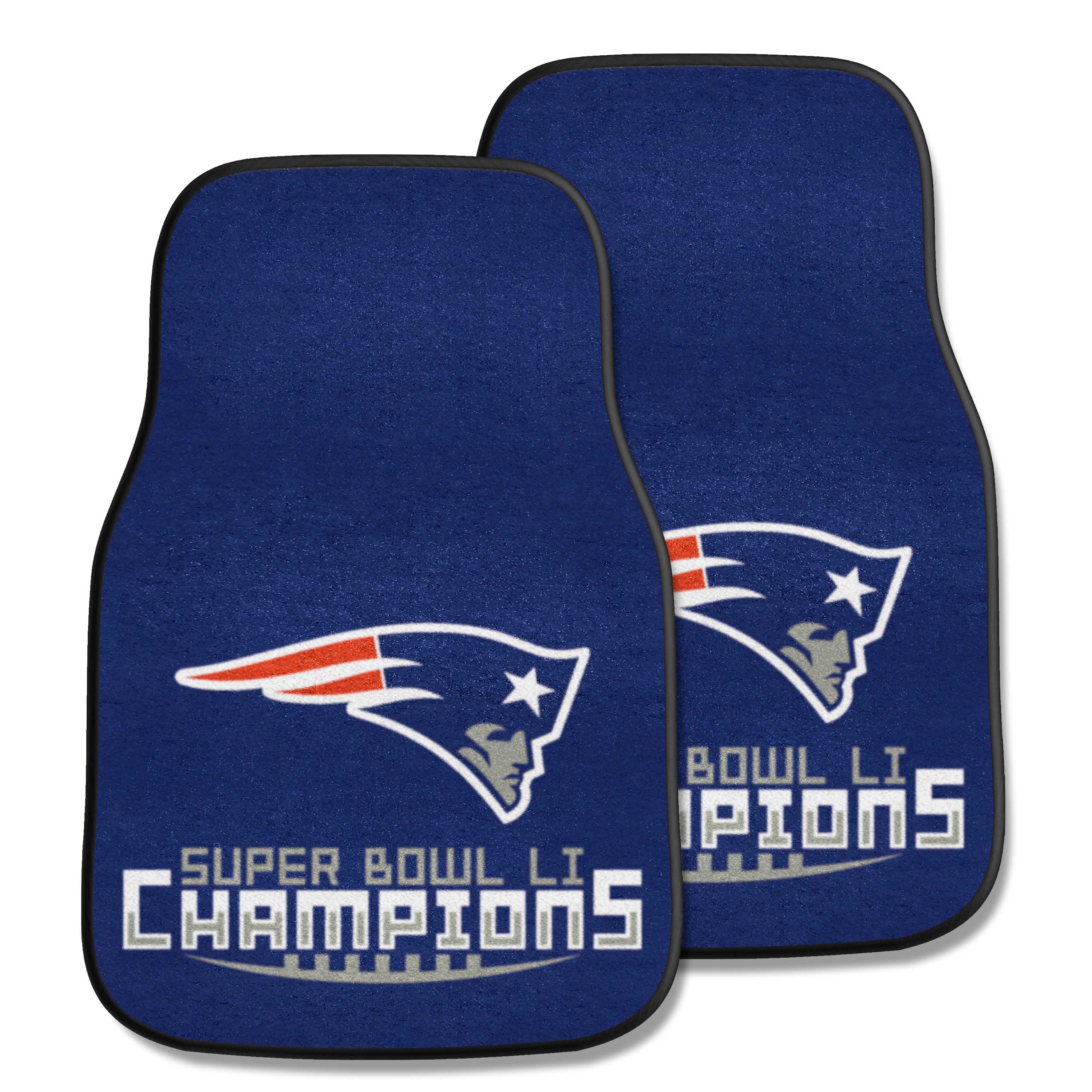 New England Patriots Front Carpet Car Mat Set - 2 Pieces, 2017 Super Bowl LI Champions