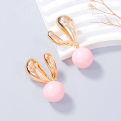 Alloy Drip Oil Bunny Earrings - Trendsi