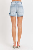 Risen Full Size High Rise Denim Shorts - Trendsi