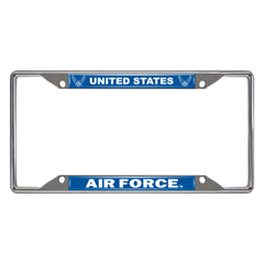 U.S. Air Force Chrome Metal License Plate Frame, 6.25in x 12.25in