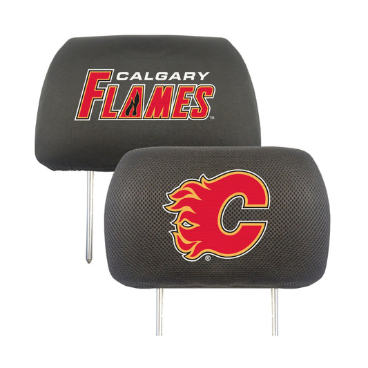 Calgary Flames Embroidered Head Rest Cover Set - 2 Pieces - Calgary Flames