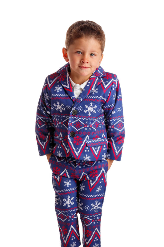 The Navy Nordic | Navy Fair Isle Toddler Holiday Pant - Shinesty