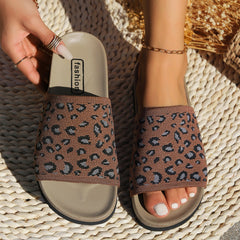 Leopard Open Toe Sandals - Flyclothing LLC