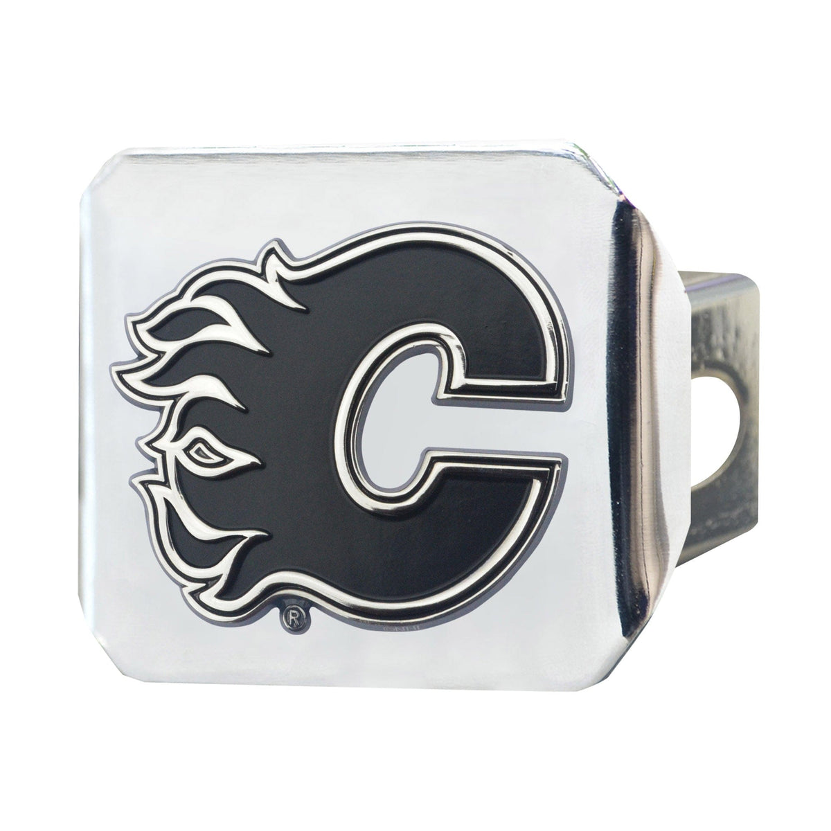 Calgary Flames Chrome Metal Hitch Cover with Chrome Metal 3D Emblem - Calgary Flames