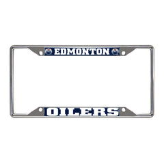 Edmonton Oilers Chrome Metal License Plate Frame, 6.25in x 12.25in