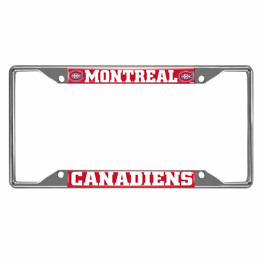 Montreal Canadiens Chrome Metal License Plate Frame, 6.25in x 12.25in