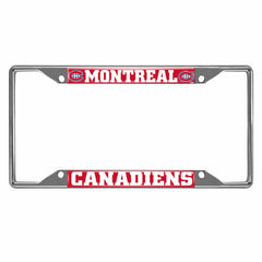 Montreal Canadiens Chrome Metal License Plate Frame, 6.25in x 12.25in