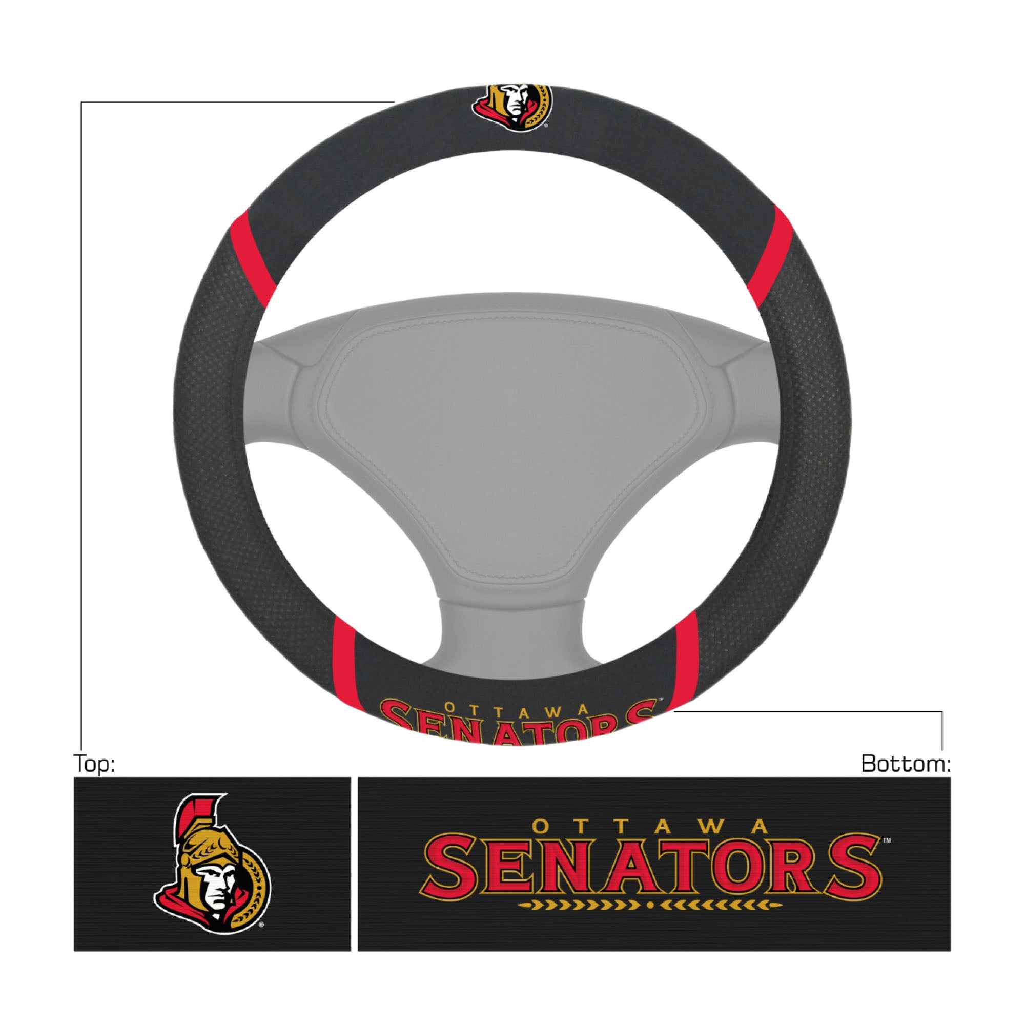 Ottawa Senators Embroidered Steering Wheel Cover