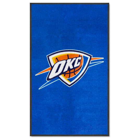 Oklahoma City Thunder 3X5 High-Traffic Mat with Durable Rubber Backing - Portrait Orientation - Oklahoma City Thunder