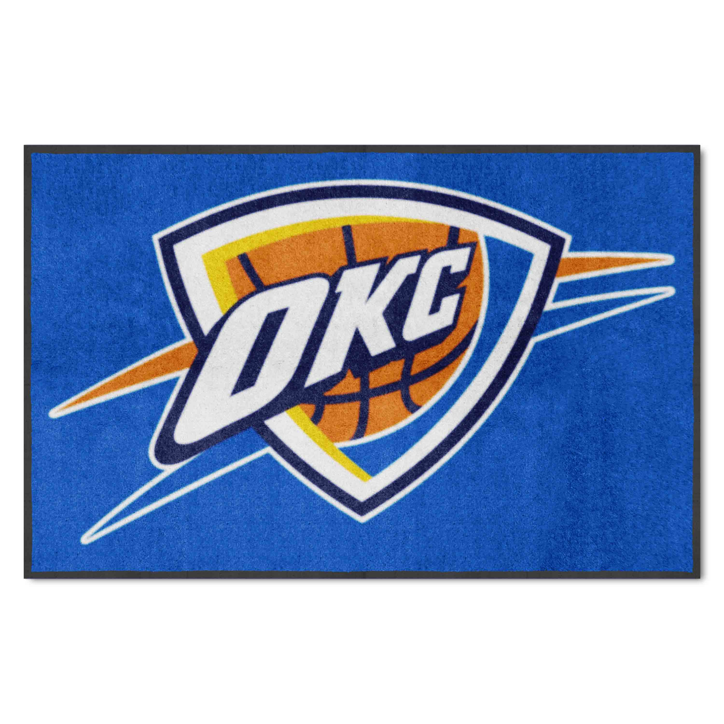 Oklahoma City Thunder 4X6 High-Traffic Mat with Durable Rubber Backing - Landscape Orientation