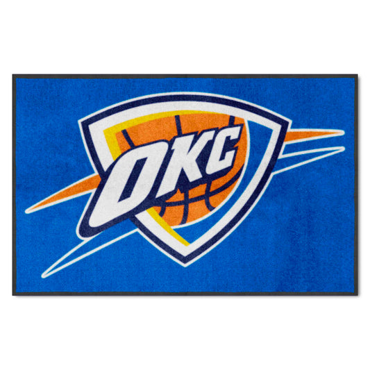 Oklahoma City Thunder 4X6 High-Traffic Mat with Durable Rubber Backing - Landscape Orientation - Oklahoma City Thunder