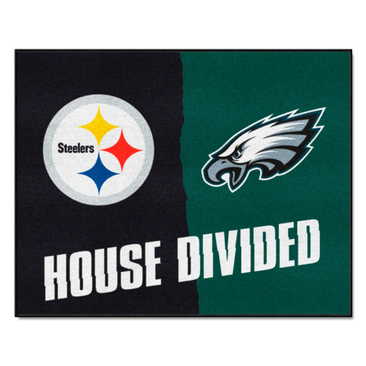 NFL House Divided - Steelers / Eagles House Divided Rug - 34 in. x 42.5 in. - NFL House Divided - Steelers / Eagles