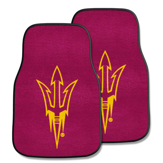 Arizona State Sun Devils Front Carpet Car Mat Set - 2 Pieces, Pitchfork Logo