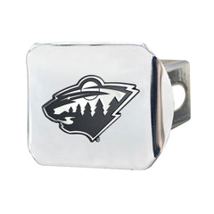 Minnesota Wild Chrome Metal Hitch Cover with Chrome Metal 3D Emblem