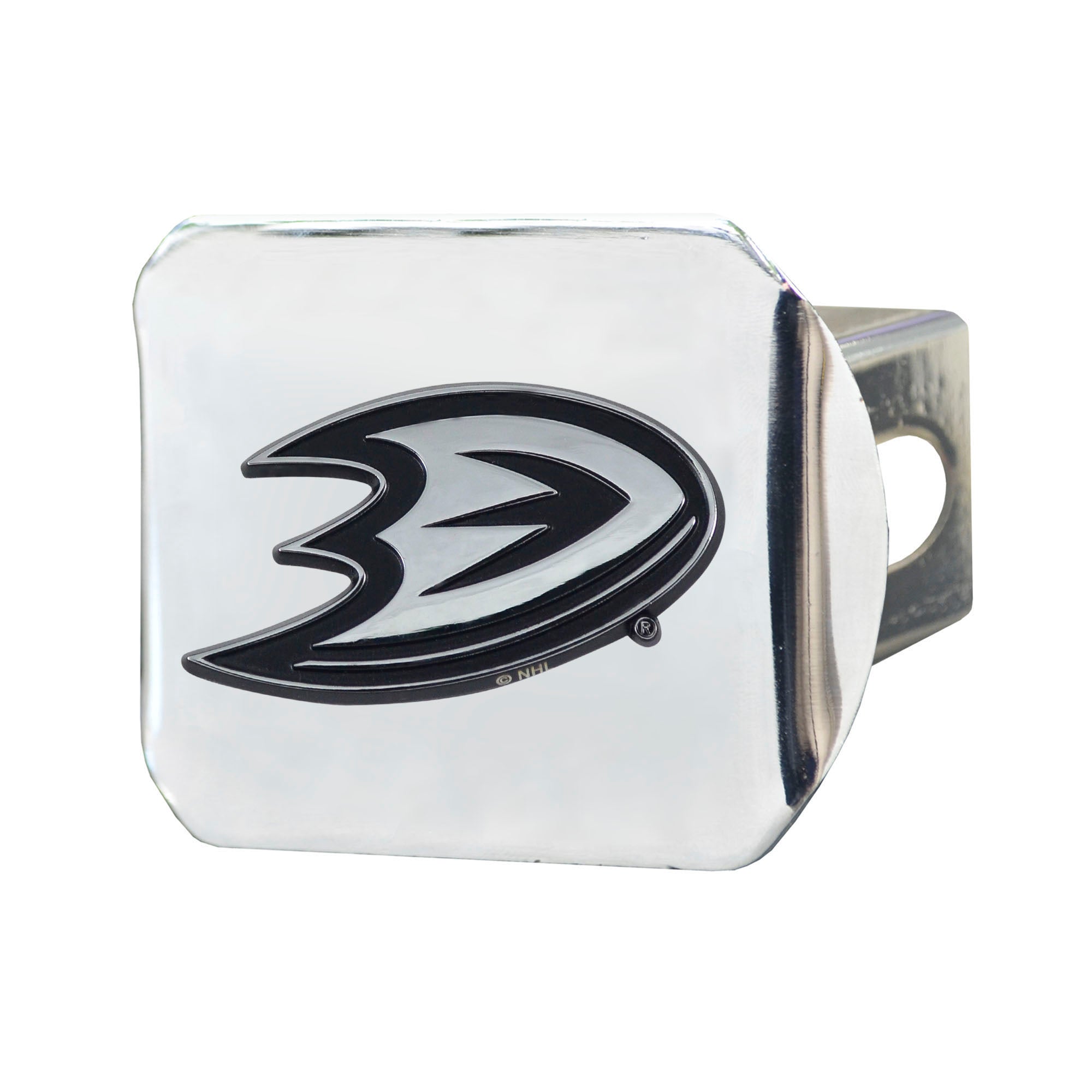 Anaheim Ducks Chrome Metal Hitch Cover with Chrome Metal 3D Emblem