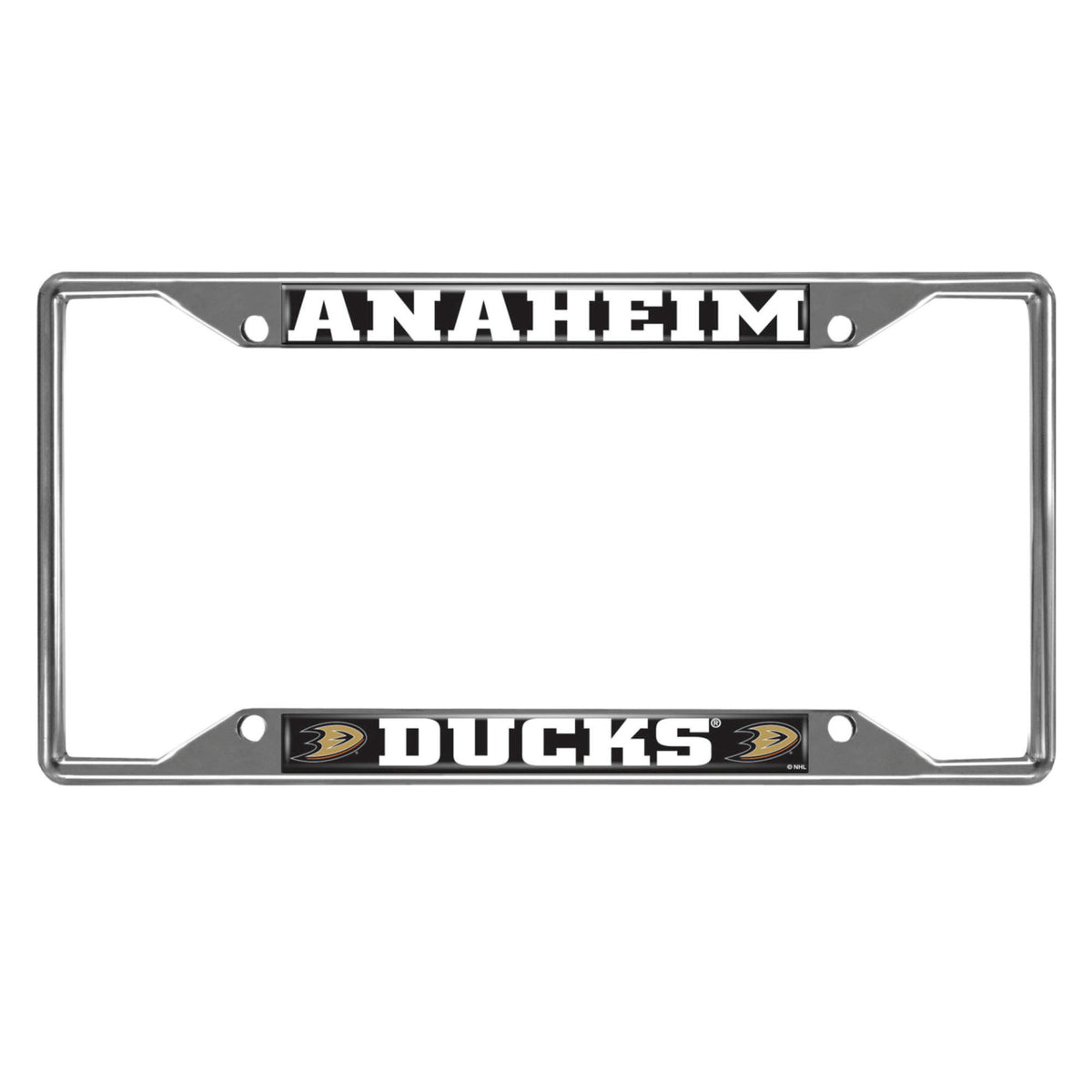 Anaheim Ducks Chrome Metal License Plate Frame, 6.25in x 12.25in