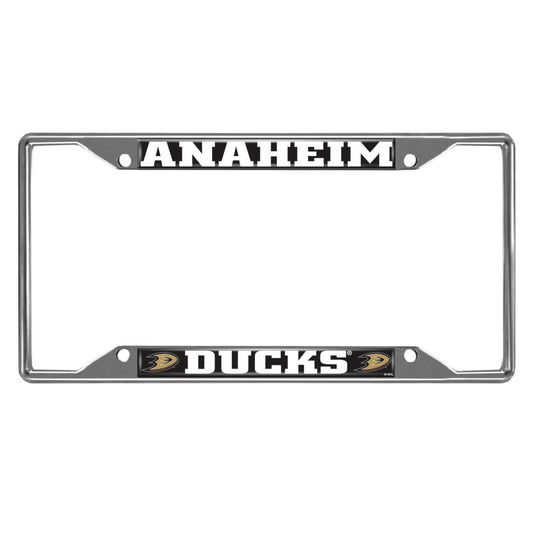 Anaheim Ducks Chrome Metal License Plate Frame, 6.25in x 12.25in