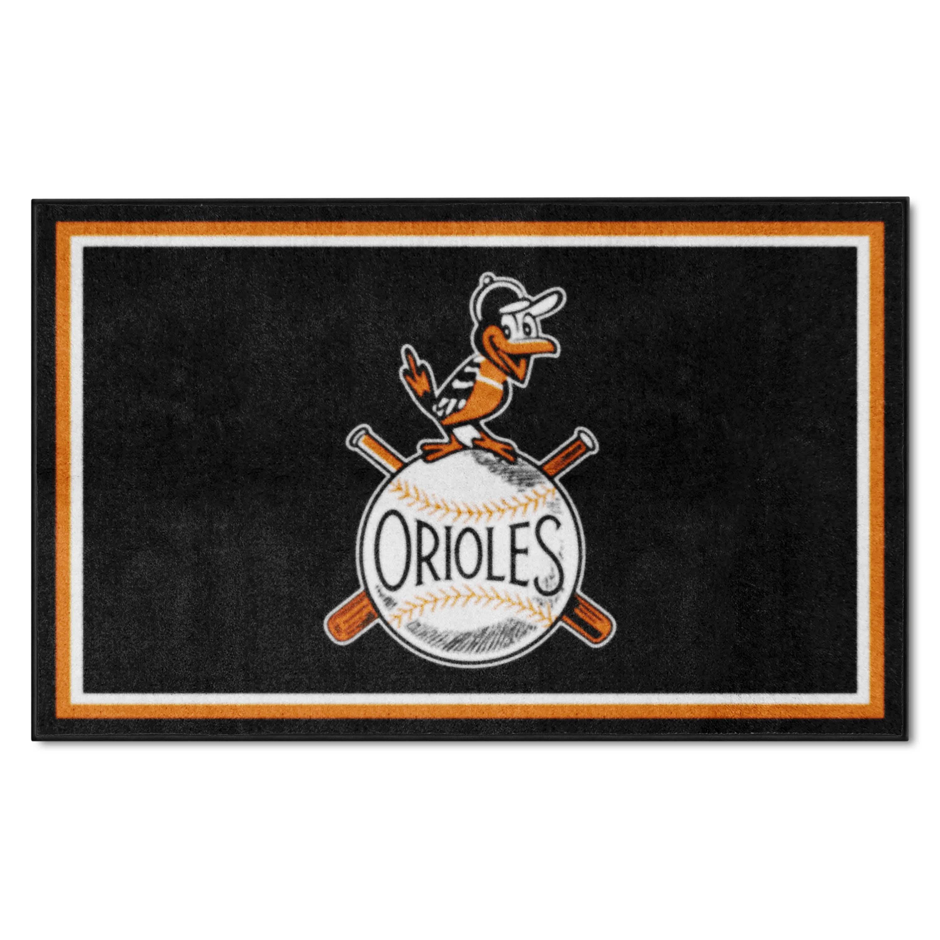 Baltimore Orioles 4ft. x 6ft. Plush Area Rug 1954 Retro Logo - Baltimore Orioles