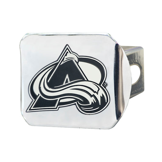 Colorado Avalanche Chrome Metal Hitch Cover with Chrome Metal 3D Emblem