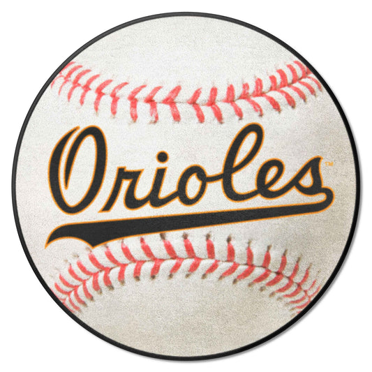 Baltimore Orioles Baseball Rug - 27in. Diameter - Baltimore Orioles