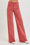 RISEN Full Size High Rise Tummy Control Wide Leg Jeans - Trendsi