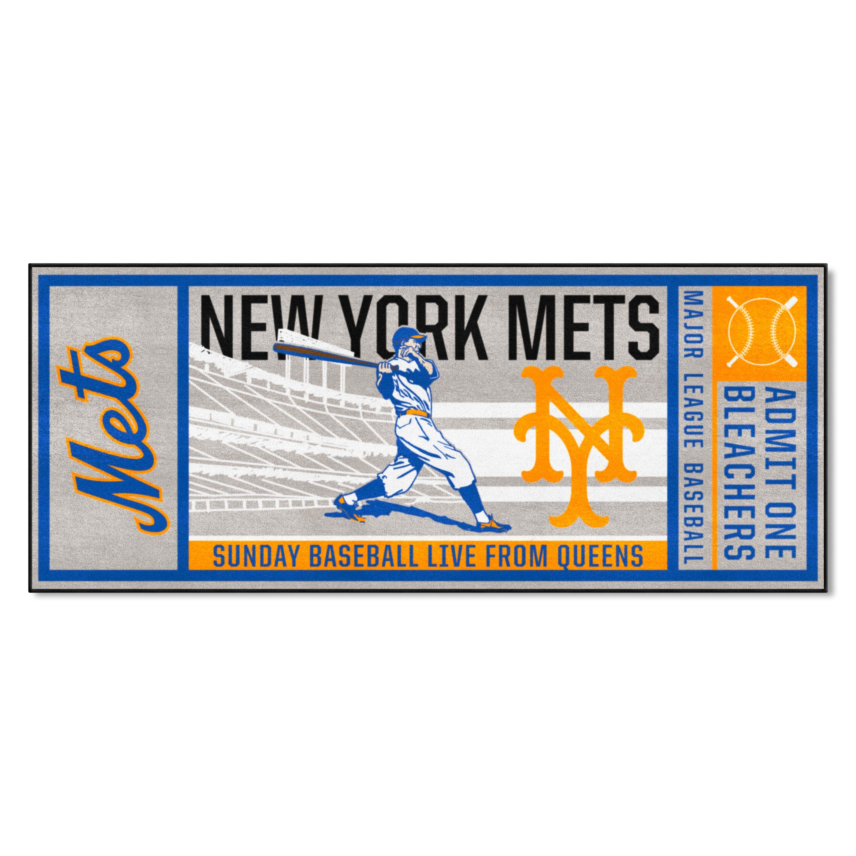 New York Mets Ticket Runner Rug - 30in. x 72in. - New York Mets