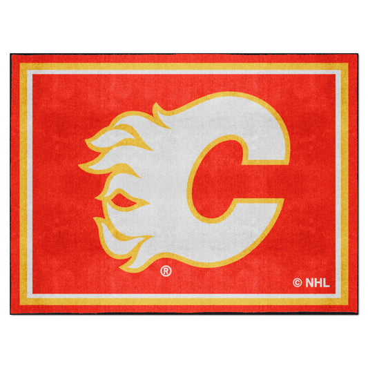 Calgary Flames 8ft. x 10 ft. Plush Area Rug - Calgary Flames