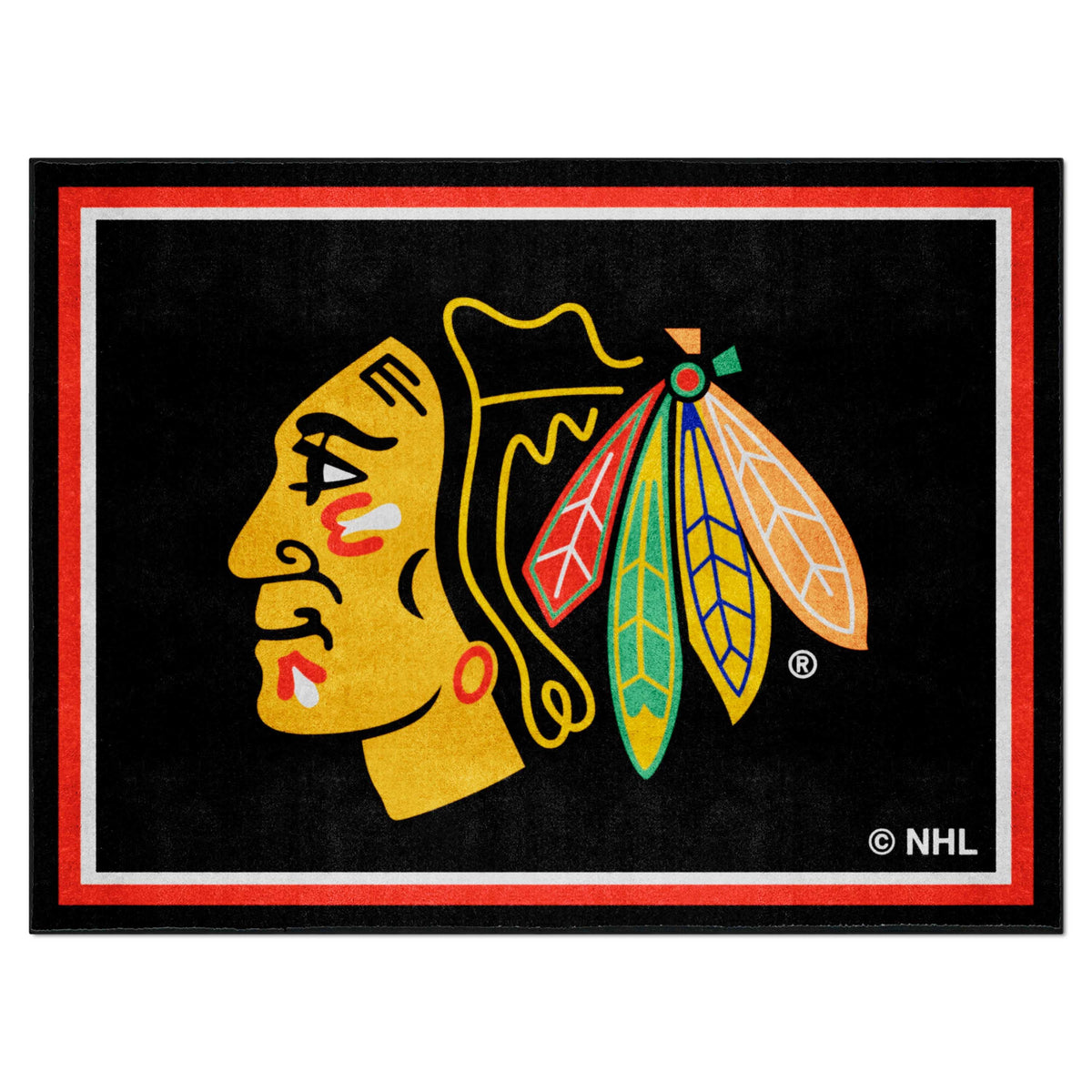 Chicago Blackhawks 8ft. x 10 ft. Plush Area Rug - Chicago Blackhawks