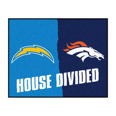 NFL House Divided - Chargers/ Broncos House Divided Rug - 34 in. x 42.5 in. - NFL House Divided - Chargers / Broncos