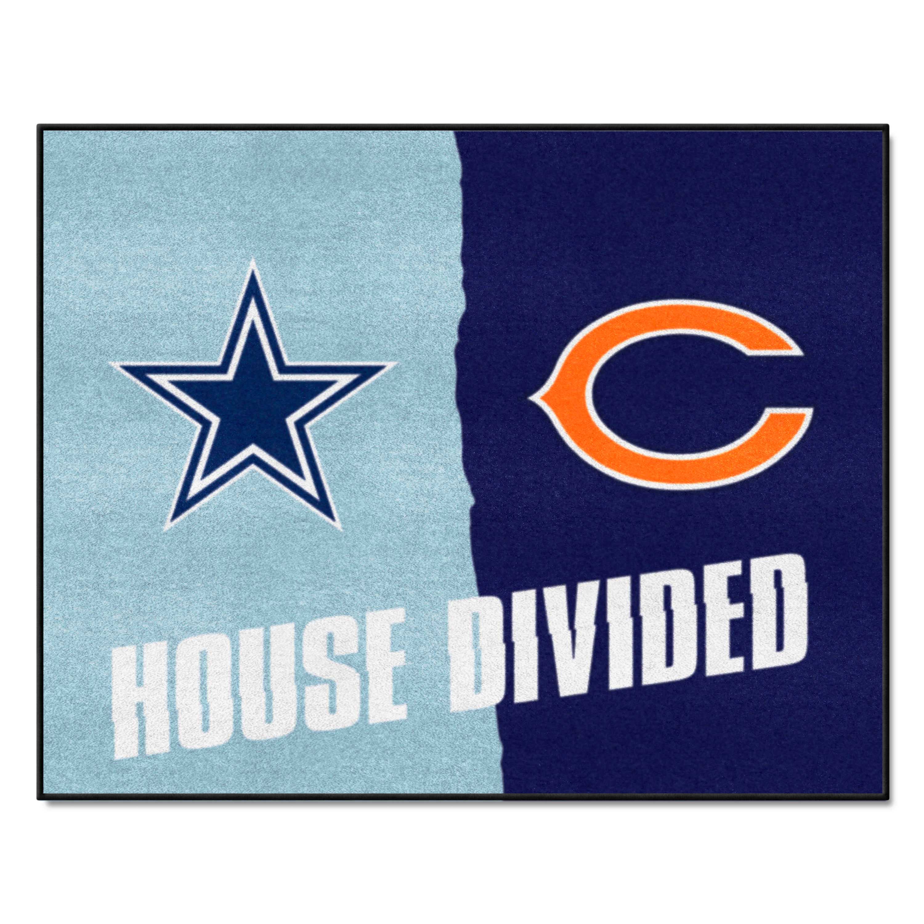 NFL House Divided - Cowboys / Bears House Divided Rug - 34 in. x 42.5 in. - NFL House Divided - Cowboys / Bears