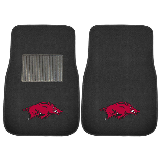 Arkansas Razorbacks Embroidered Car Mat Set - 2 Pieces