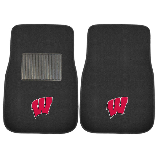 Wisconsin Badgers Embroidered Car Mat Set - 2 Pieces