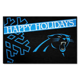 Carolina Panthers Starter Mat Accent Rug - 19in. x 30in. Happy Holidays Starter Mat