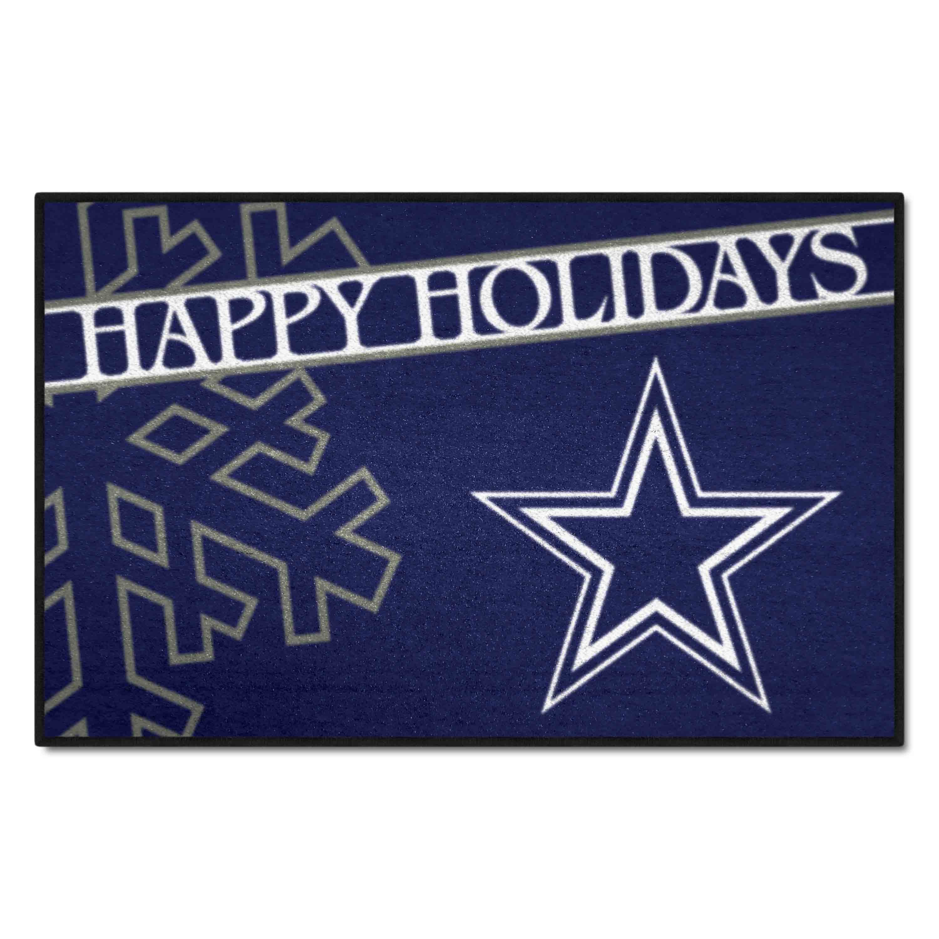 Dallas Cowboys Starter Mat Accent Rug - 19in. x 30in. Happy Holidays Starter Mat