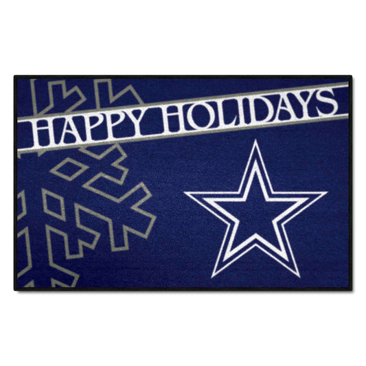 Dallas Cowboys Starter Mat Accent Rug - 19in. x 30in. Happy Holidays Starter Mat - Dallas Cowboys