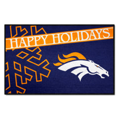 Denver Broncos Starter Mat Accent Rug - 19in. x 30in. Happy Holidays Starter Mat