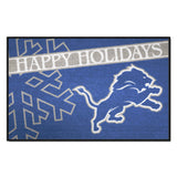 Detroit Lions Starter Mat Accent Rug - 19in. x 30in. Happy Holidays Starter Mat