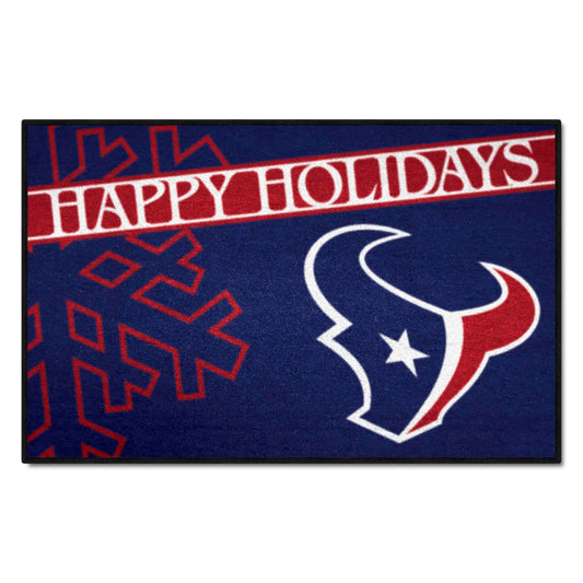 Houston Texans Starter Mat Accent Rug - 19in. x 30in. Happy Holidays Starter Mat