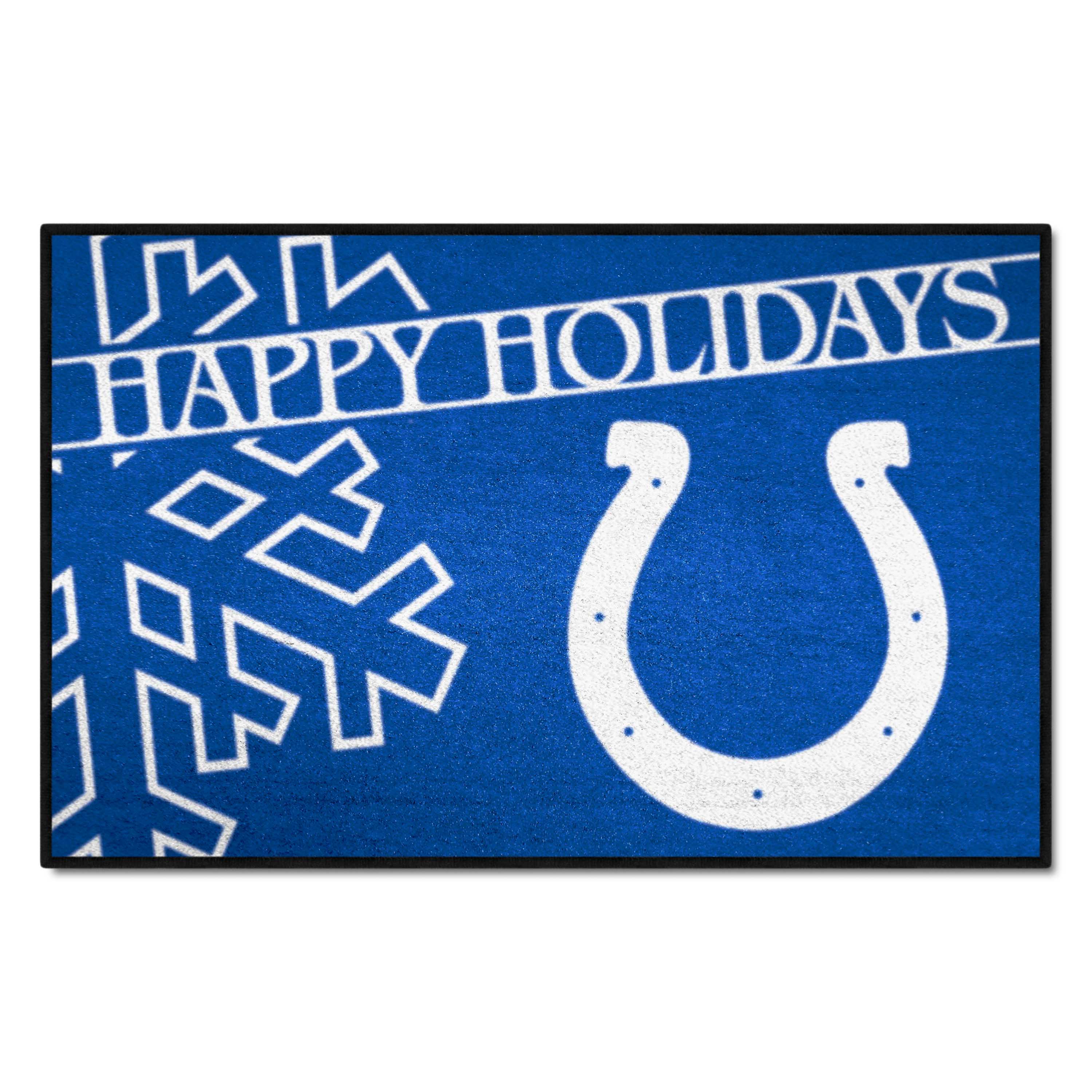 Indianapolis Colts Starter Mat Accent Rug - 19in. x 30in. Happy Holidays Starter Mat